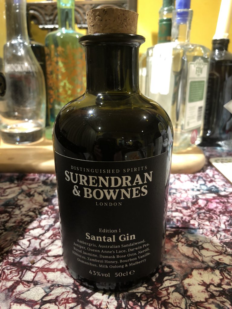 Linguagroover's tweet photo. I’ve had the opportunity to sample an outstanding #gin expression from @SurendranBownes. Santal, named after the sandalwood that is one of its key ingredients, is a decidedly eclectic and intriguing creation. Within the elegant corked bottle... > https://t.co/Nrp9GAF3Lw