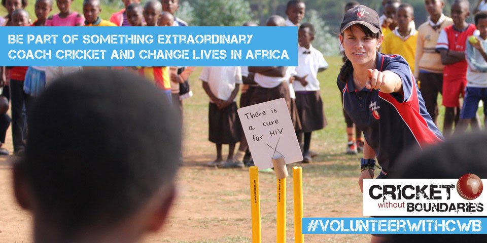 CWBglobal's tweet photo. VOLUNTEER FOR CWB IN 2018! 

A life changing trip whilst helping others ✅
Visit Africa &amp; make new friends! ✅
Bring together &amp; empower local communities through cricket ✅
Help fight the spread of HIV/AIDS ✅
HAVE LOADS OF FUN! ✅

Please RT!

Sign up: https://t.co/noR7bHZjfP 🏏 https://t.co/nXbMeD2JDG