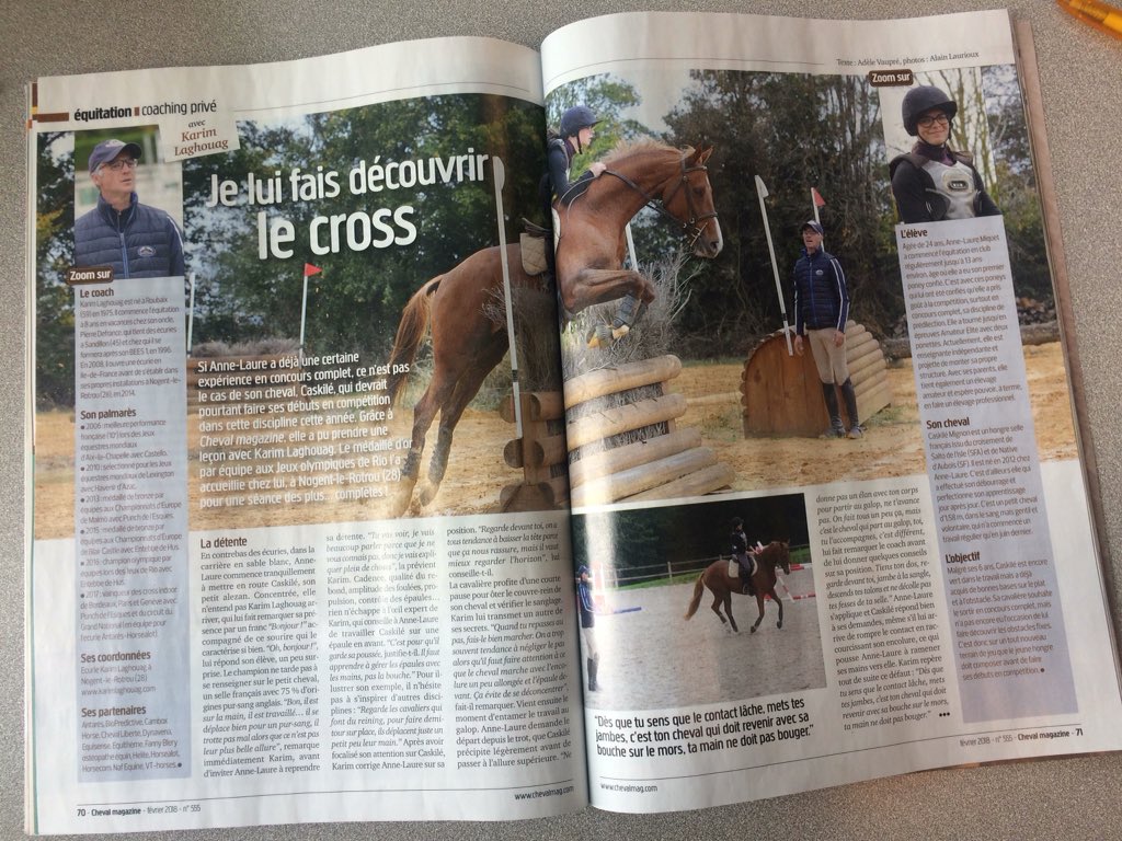 AdeleVaupre's tweet photo. Ce mois-ci dans @ChevalMag, 6 pages de coaching privé sur le cross avec @KarimLaghouag ! Déjà en kiosques 🗞 https://t.co/4WCjCSW9uQ