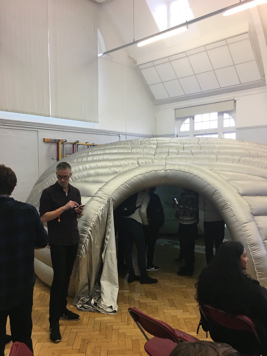 Isabelldegysser's tweet photo. Inspiring learning invironment inside the Dome. 4D. Teachers and visitors inside now instead of students. @Bowesprimaryschool #linedu #SMKrep https://t.co/jyadmPBmH1