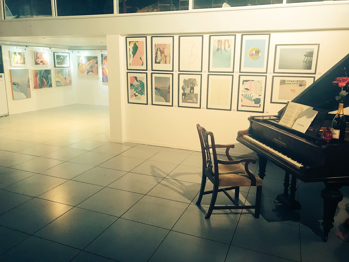 53two's tweet photo. Our #exhibition wall is open for visitors for the next week! Pop down, grab a coffee &amp; check out the #art #MancMade #Manchester ❤️🐝 https://t.co/qPFQ2yYfzM