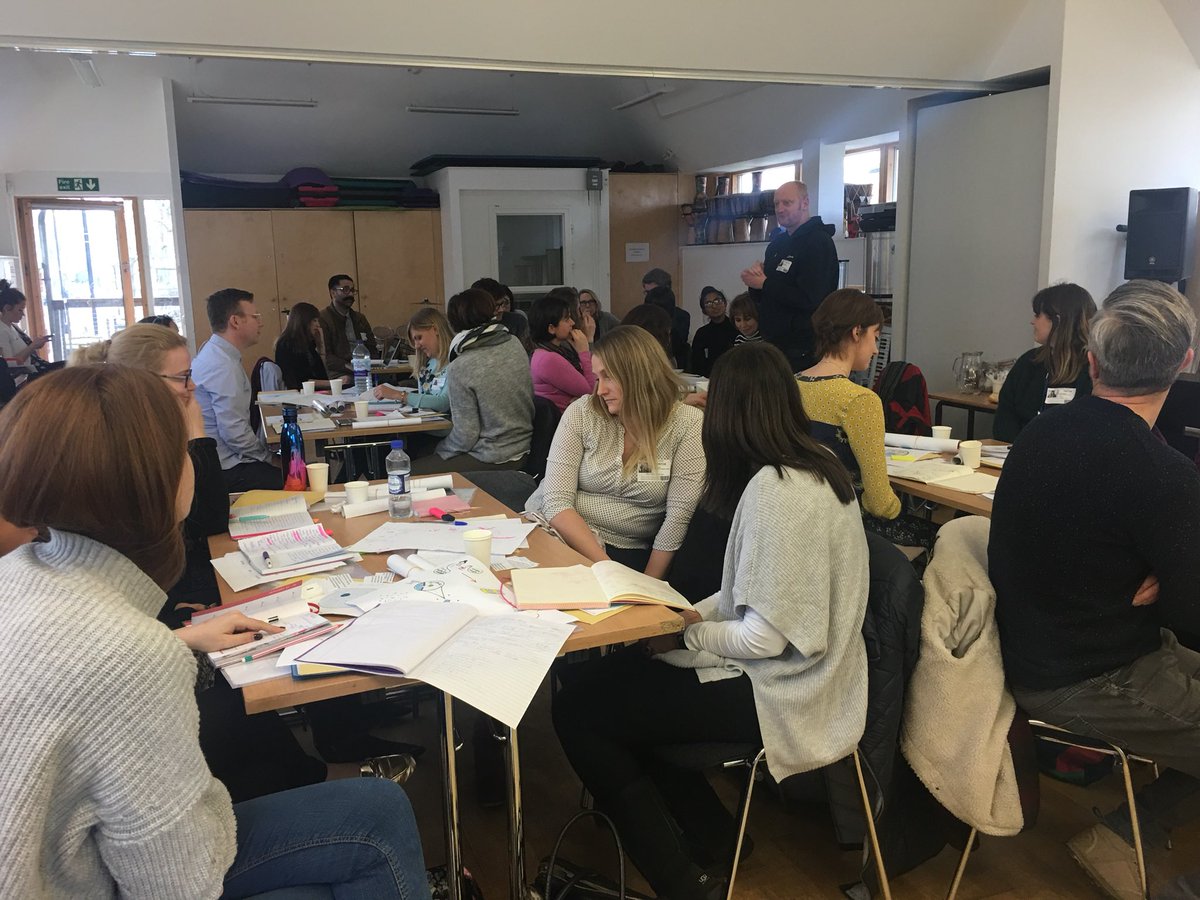 MissKyrk's tweet photo. Teachers taking part in an immersive to learn through talk at the #Oracy in the Curriculum @voice21oracy focus day! #FedinFacts #WhatstheStory #Ichooseyou! #ExploratoryTalk @school21_uk https://t.co/PJNiGGg5GD