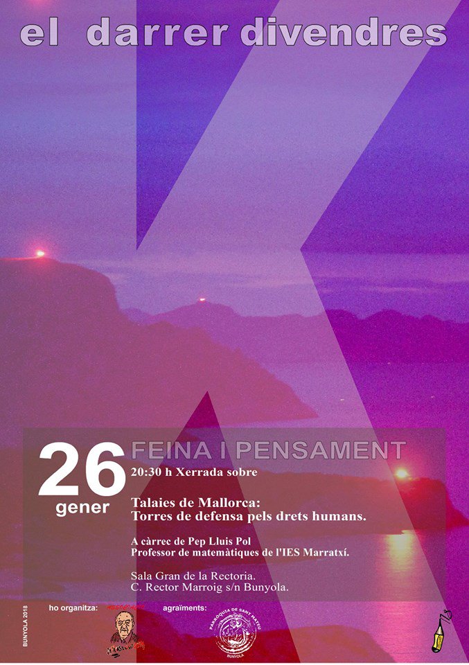 [AGENDA] Avui divendres, 20:30h #Bunyola: Talaies de Mallorca a 'El darrer divendres' de l'Associació J. Koslowsky escastellet.cat/esdeveniment/t…