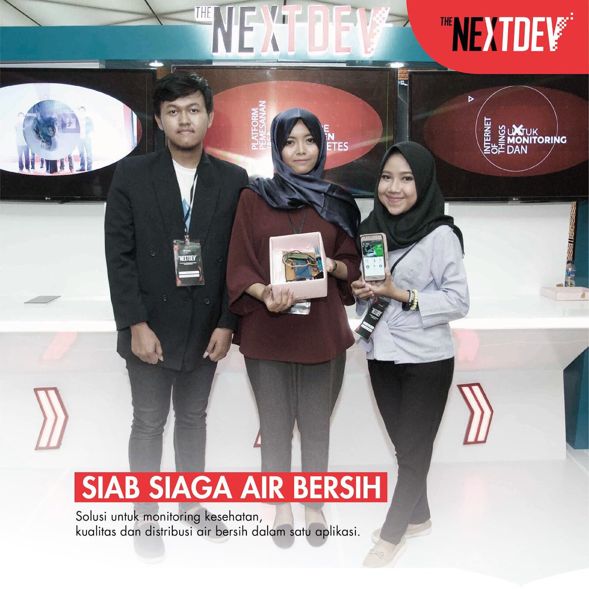 NextDev_id's tweet photo. Bagaimana pengalaman &amp; harapan team SIAB (Siaga Air Bersih) memecahkan masalah air bersih dengan mengembangkan alat dan aplikasi digital berbasis #IoT yang bisa digunakan untuk monitor &amp; distribusi air bersih? Selengkapnya baca di https://t.co/7DPriLNcTO #top20 #nextdev2017 https://t.co/gwPKGOdjQn