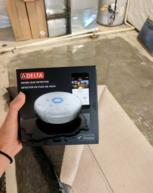 withourbest's tweet photo. The Delta Leak Detector is giving me peace of mind about water damage to our home! What a clever device! #ad #DeltaLeakDetect https://t.co/jGYO9pETGL https://t.co/RBY6ZTqdaA