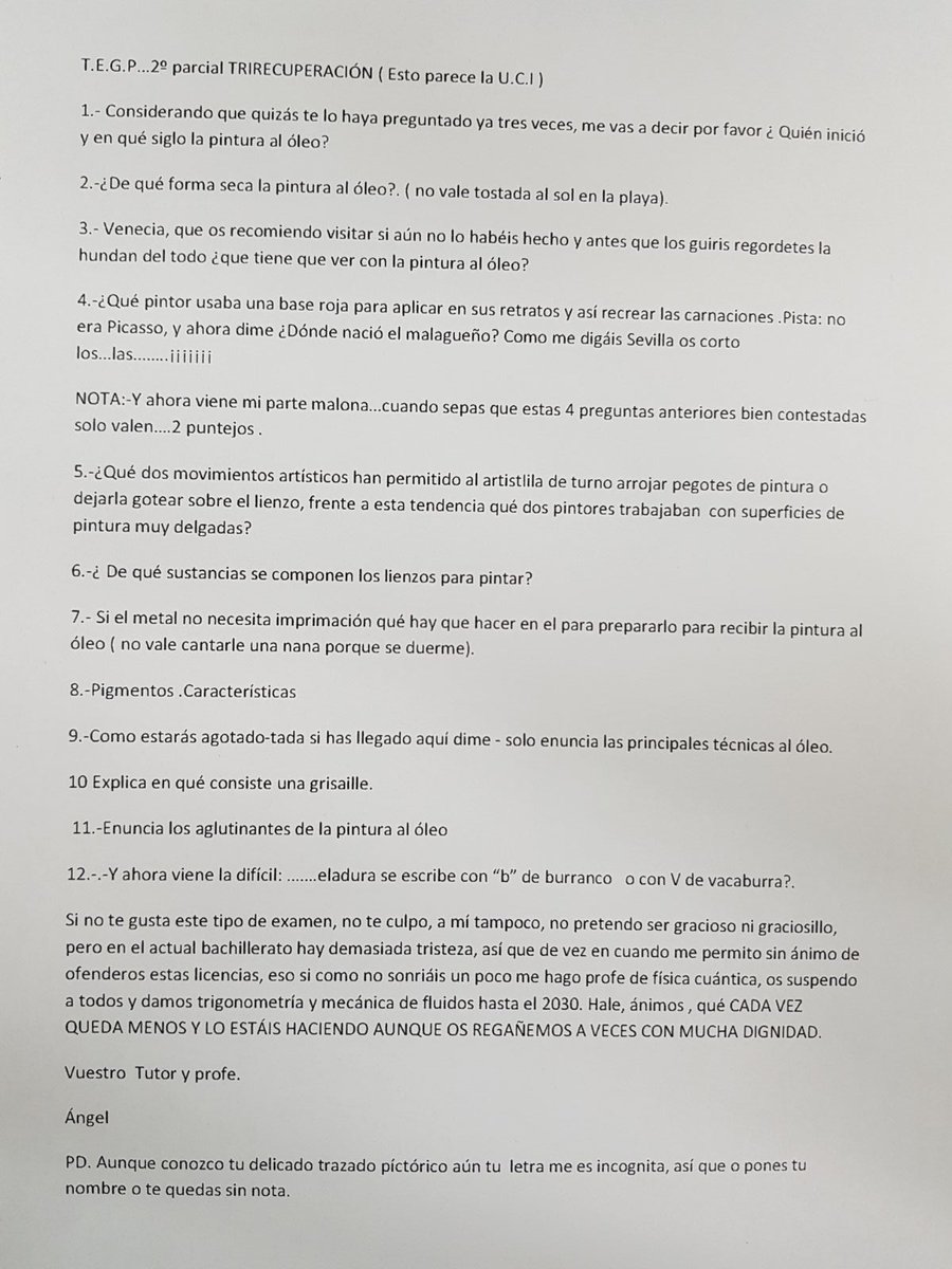 Robert_Grau's tweet photo. Hoy hemos tenido la TERCERA recuperación de un examen y mi profesor ha hecho esto. CASI ME DA ALGO CUANDO LO HE VISTO JAJAJAJA https://t.co/5DGaYZSLqh