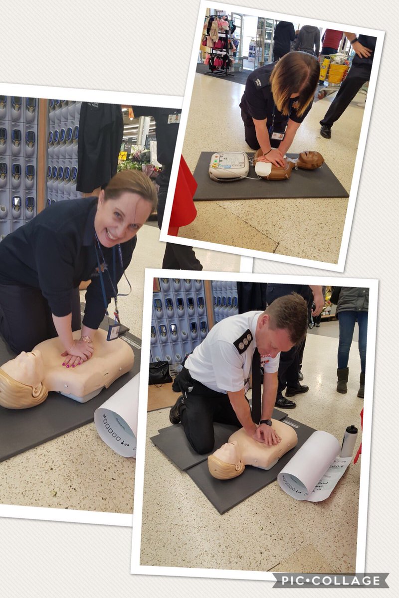 DerbyshireFRS's tweet photo. #CSO_Hannah #CSO_Rachel and Station Manager Lloyd-Jones all supporting Ilkeston’s firefighters at today’s @firefighters999 & @TheBHF charity CPR marathon where they are also educating shoppers on how to perform CPR. #BeExtraordinary https://t.co/31GWjRND3o