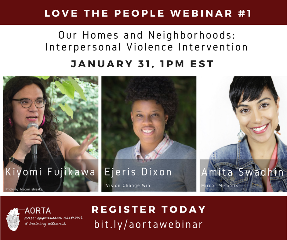 AORTACoop's tweet photo. Don't miss out! @AORTACoop Love the People webinar series starts in 5 days! Join us with guest storytellers Kiyomi Fujikawa, @ejerisdixon and Amita Swadhin, for a session on transformative interventions in our homes and neighborhoods. Register today: https://t.co/K7CneLKUnw https://t.co/pntZM3rGA7