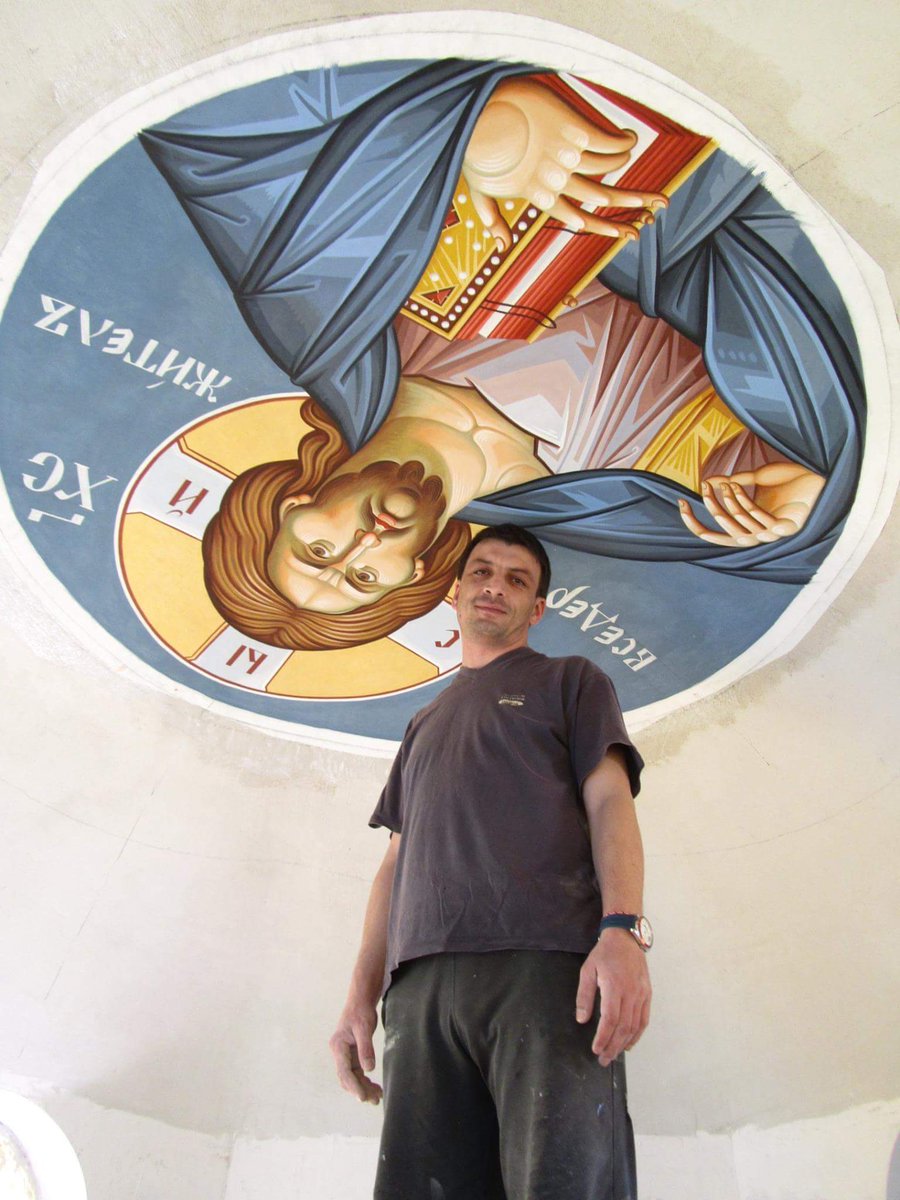 OgiDenev's tweet photo. Christ Pantocrator on canvas. Step by step.
#art #murals #DenevIconography #icons #saints #ChristPantocrator #church #orthodox #ByzantineArt https://t.co/2IUVKR7HLr