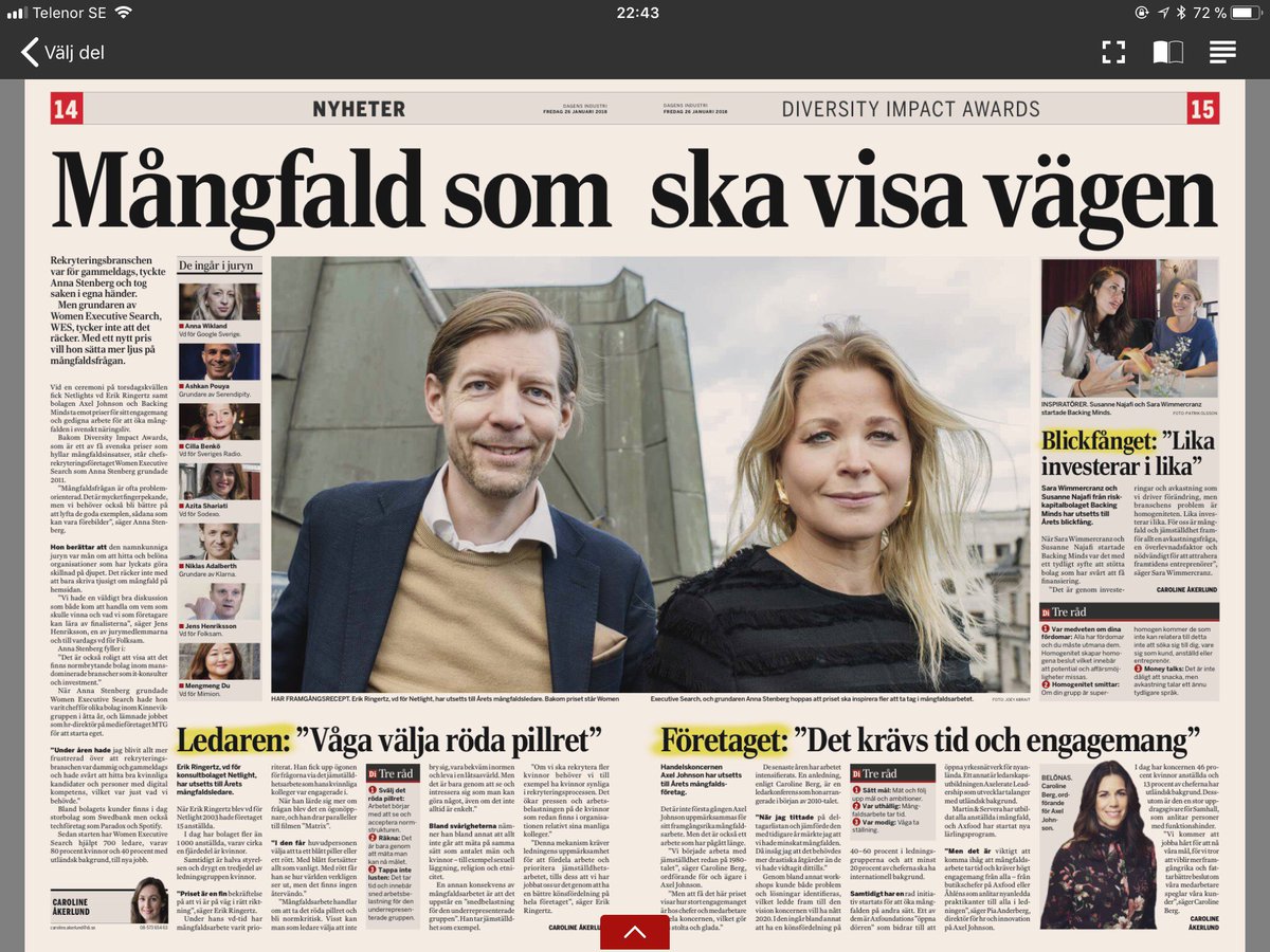 WesSweden's tweet photo. @WesSweden och @netlight i dagens di! #diversityimpactawards @anna_stenberg https://t.co/18lzKCEAAW
