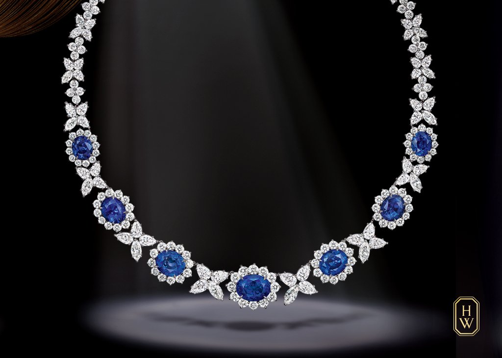 harry winston blue sapphire necklace