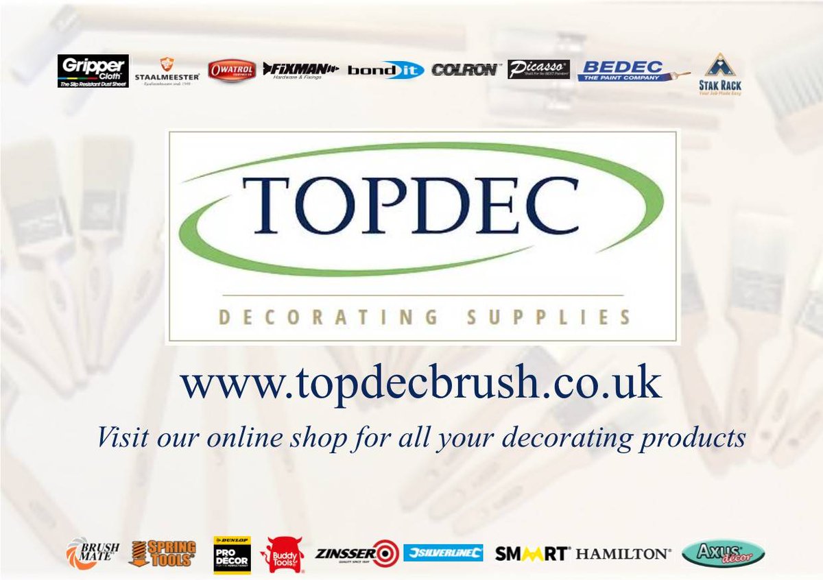 Topdecbrush.co.uk are your online decorating suppliers. We have big brands like <a href="/GripperCloth/">GripperCloth</a> <a href="/picassobrush/">ProformPicasso</a> <a href="/springtoolsuk/">Spring Tools</a> and more!!

Get 5% off yours first order with code first5 

#online #decorating #products #promocode