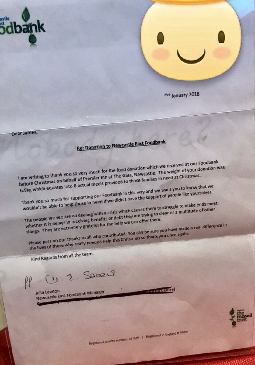 Fantastic <a href="/NCLthegatePI/">Pi Newcastle CC the Gate</a> you rock! Lovely to get a thank you letter from the #Newcastlefoodbank