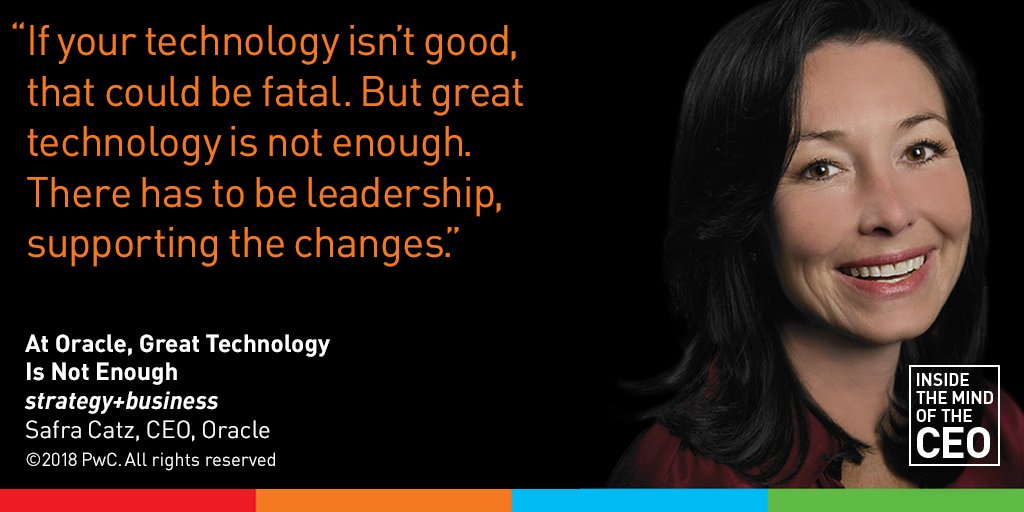 staceysink's tweet image. Our @ArtKleiner talks with @Oracle’s Safra Catz about technology, transformation, and more in this new “Inside the Mind of the CEO” interview. #ceosurvey bit.ly/2Dp1Tjf