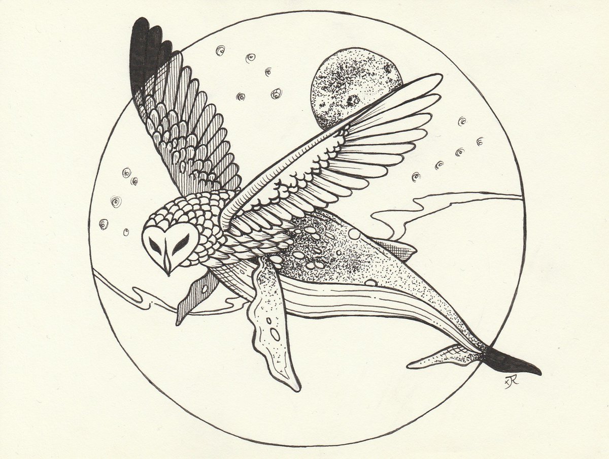 Jo_Reeman's tweet photo. #owl #chouette #whale #baleine #joreeman #poupou #snae #poulette #jloh #moon #dotwork #art #dessin #draw #café #coffee #hashtag #moi #plumes #cuicui #pioupiou #chantdebaleine #vague #wave #sea #heart https://t.co/aha9oqxdEL