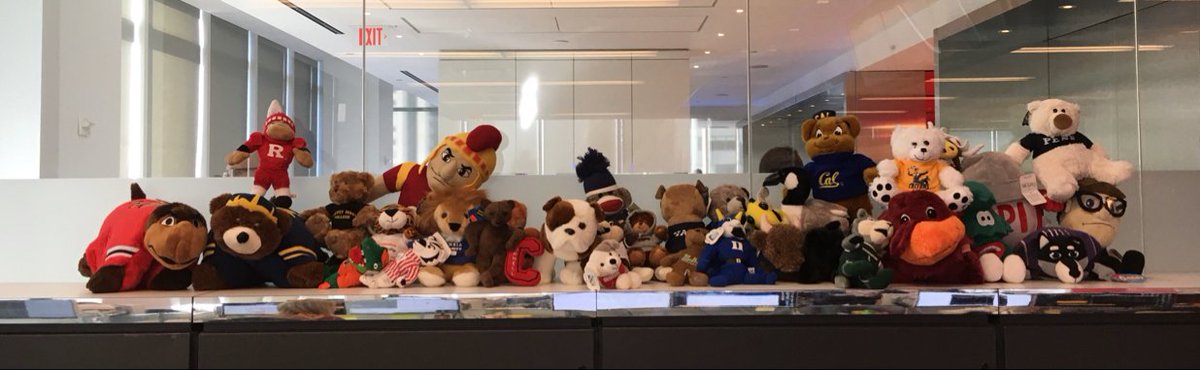 TechAtBloomberg's tweet photo. Students from 54 colleges & universities across the U.S., Canada and EMEA are competing in #BloombergCodeCon today — and their mascots are ready to cheer them on! https://t.co/01Xz1hcVF5