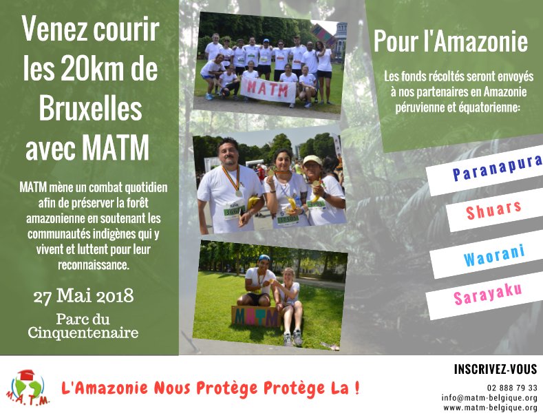 MATMasbl's tweet image. 20KM DE BRUXELLES !
Ensemble, courons pour l'Amazonie ! 🌱
&amp;gt;&amp;gt; Inscription : info@matm-belgique.org
#20kmBruxelles #amazonie #amazonforest #running #environnement #LAmazonieNousProtègeProtègeLa