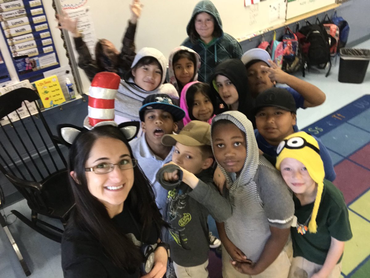 TonyaStevens20's tweet photo. Hat Day end our literacy week.  @SLESeahawks @collierschools #literacy https://t.co/u7WpJ51XFU