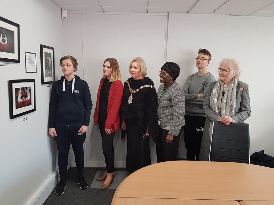 LauraSmithCrewe's tweet photo. Great to invite @AdelaideSchool to the Constituency Office today to open their brilliant photography exhibition on mental health.#MentalHealthMatters #Talent https://t.co/2sJEBSyijN
