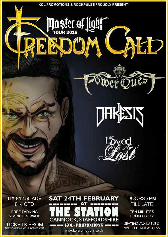 PowerQuestBand's tweet photo. People of Cannock.....are you ready for the power metal invasion?
#cannock #stationcannock #freedomcallband #uktour #powermetal #dakesis #freedomcallband #powerquest #powerquestband #sixthdimension #wolverhampton #telford #power #glory https://t.co/WF4fRT9ITH