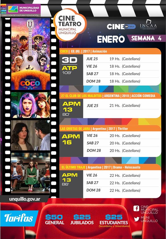 #BuenViernes #Programación #CINE hasta el domingo 28 de enero en el Cine de Unquillo <a href="/cinedeunquillo/">Cine Unquillo</a> #SierrasChicas <a href="/PrensaMuni/">Muni Unquillo</a>