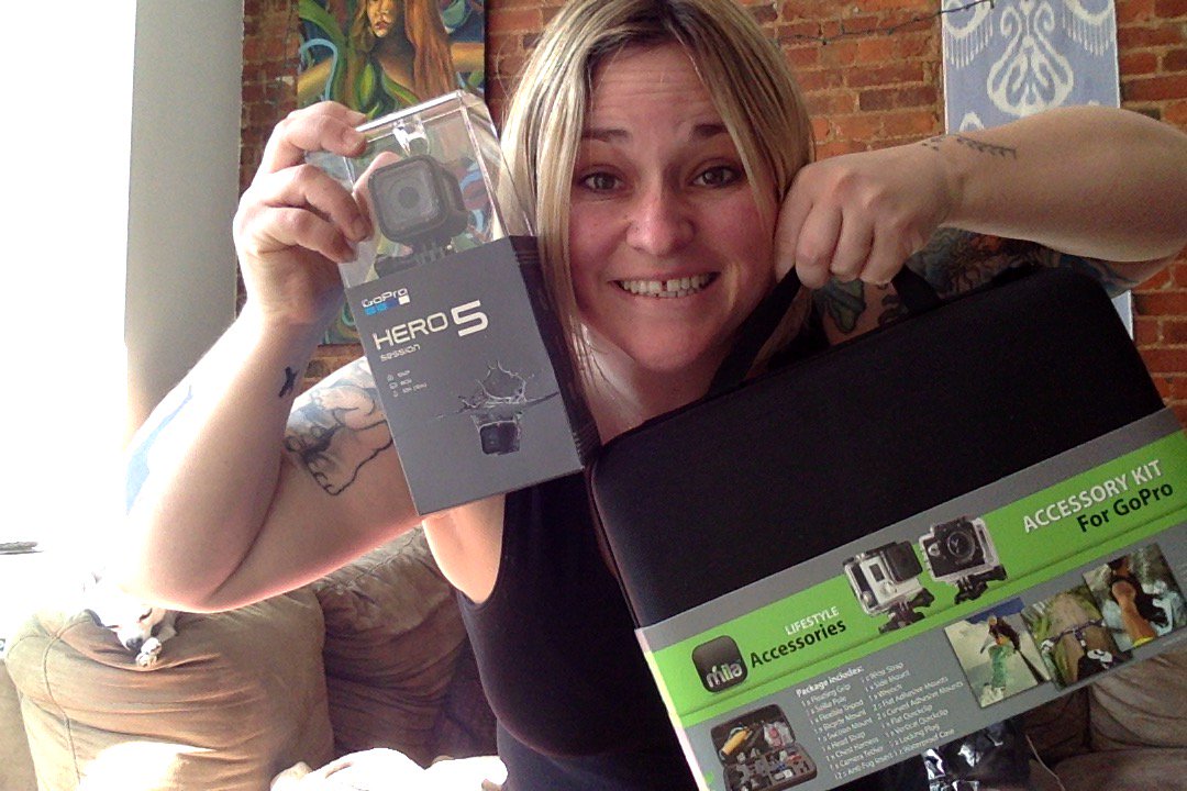 Thanks <a href="/Allianz/">Allianz</a> + <a href="/SamanthaBrown/">Samantha Brown</a> for this sweet new <a href="/gopro/">GoPro</a> set that I won last night! Can't wait to try it out and can't wait to tune in to Samantha Brown's Places to Love! #pbs #newshow #womenwhotravel