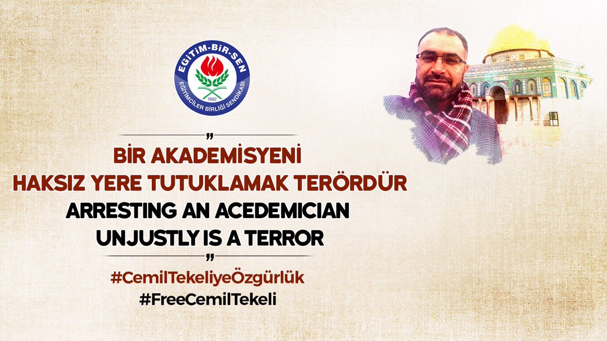 Bir akademisyeni hukuksuz bir şekilde tutuklamak, tüm iletişim haklarını gasp etmek terördür.
#CemilTekeliyeÖzgürlük
#FreeCemilTekeli