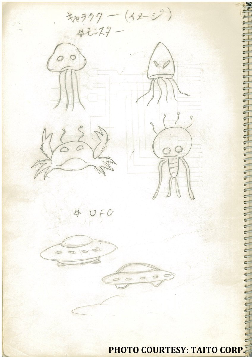 Lord_Arse's tweet photo. These are just great! Tomohiro Nishikado's original sketches for the aliens in Taito's Space Invaders 👾👾👾 https://t.co/M1Ja0pqijs