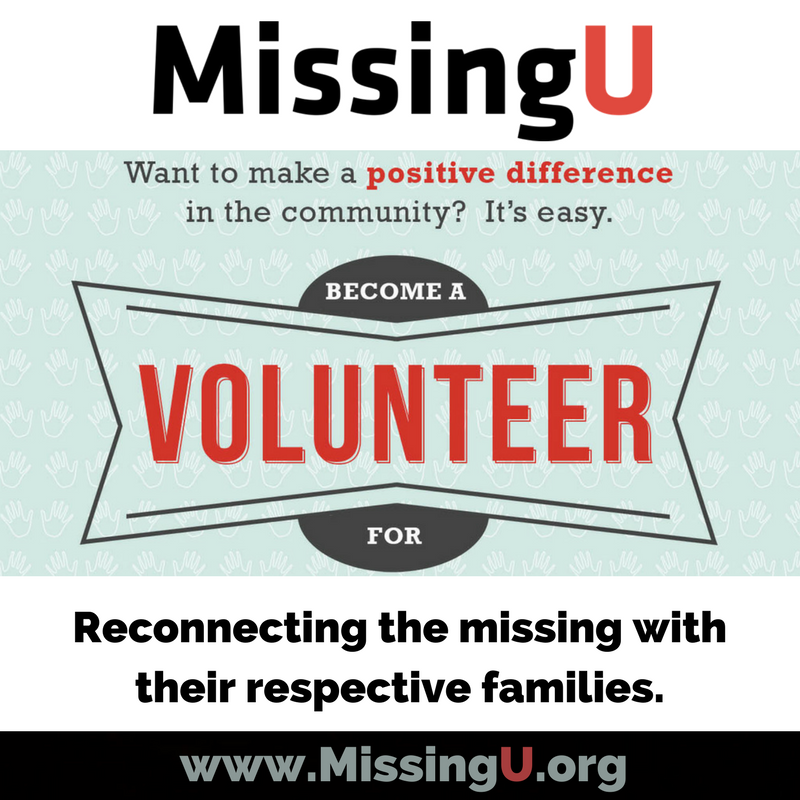 MissingU_org's tweet photo. Lets come together and help the families to find their missing members. Join us as a volunteer. https://t.co/lnHxTyGHGC