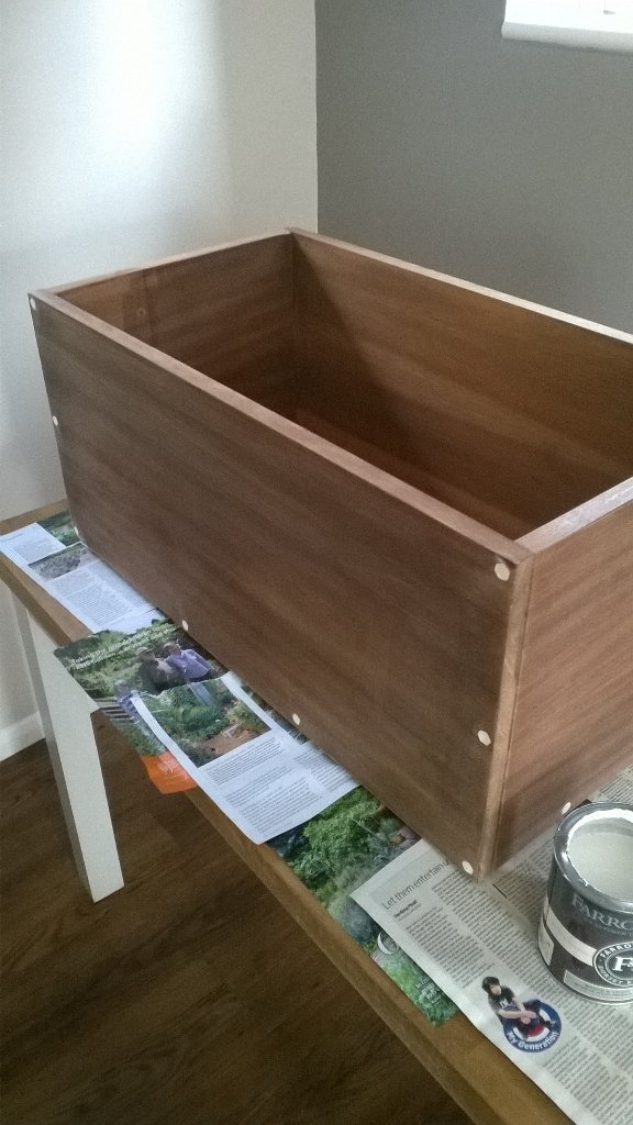 Latest project. Toy chest from reclaimed built in bookcase for my god daughter. Early stages