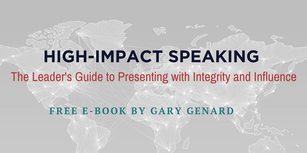 GaryGenard's tweet photo. DO YOU HAVE WHAT IT TAKES TO SPEAK FOR LEADERSHIP? [Free e-Book] https://t.co/7JaxXlU3NW High-Impact Speaking: The Leaders Guide to Presenting with Integrity and Influence @GaryGenard #Boston #leadership #HighImpactSpeaking #publicspeaking https://t.co/0Y3fQDqLL8