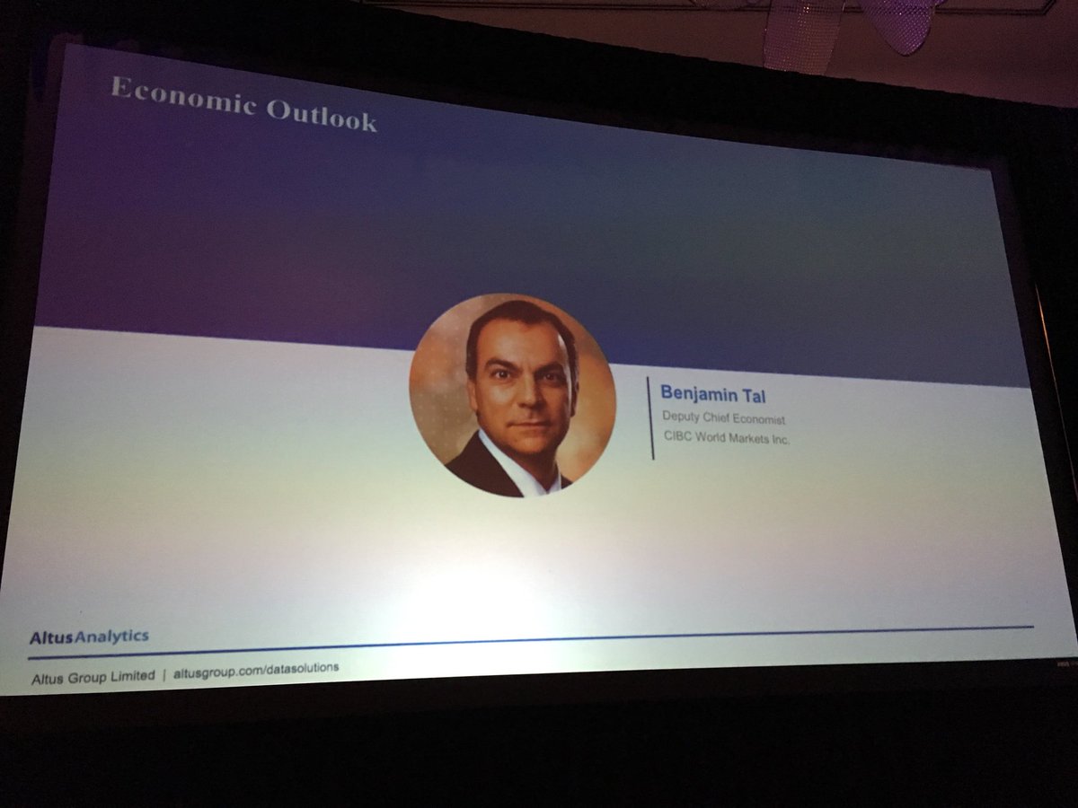 EdwardSkira's tweet photo. Benjamin Tal of @cibc World Markets says booming markets world not a @realDonaldTrump effect. It’s an easy money effect @Altus_Group https://t.co/zt4QRzsOOF