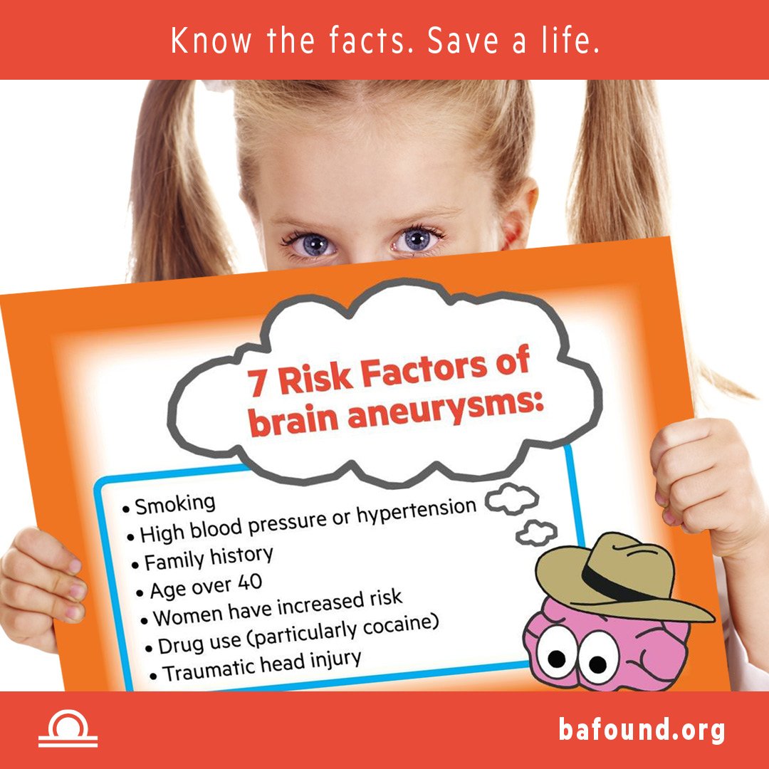 BAFOUND's tweet photo. 1 in 50 people has an unruptured brain aneurysm. Please help us spread awareness by retweeting this tweet. The more aware people are the more lives will be saved. 
Know the facts. Share the facts. Save a life. https://t.co/X8myhV8uyQ