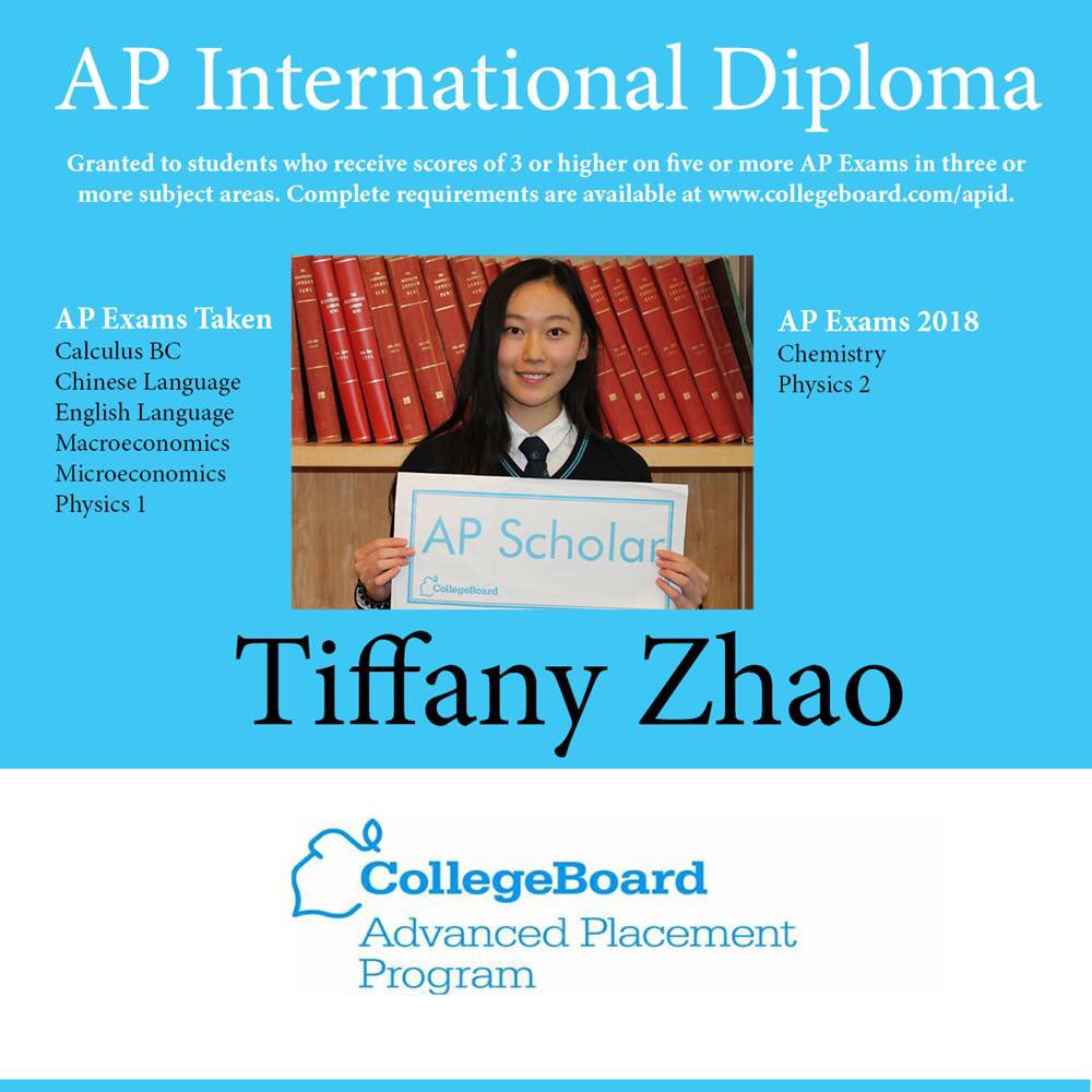 anjuliahooja's tweet image. AP#35 @ApplebyCollege-Celebrating success of an AP Scholar with International Diploma. Congratulations, Tiffany! #APCapstone #Appleby #APProgram