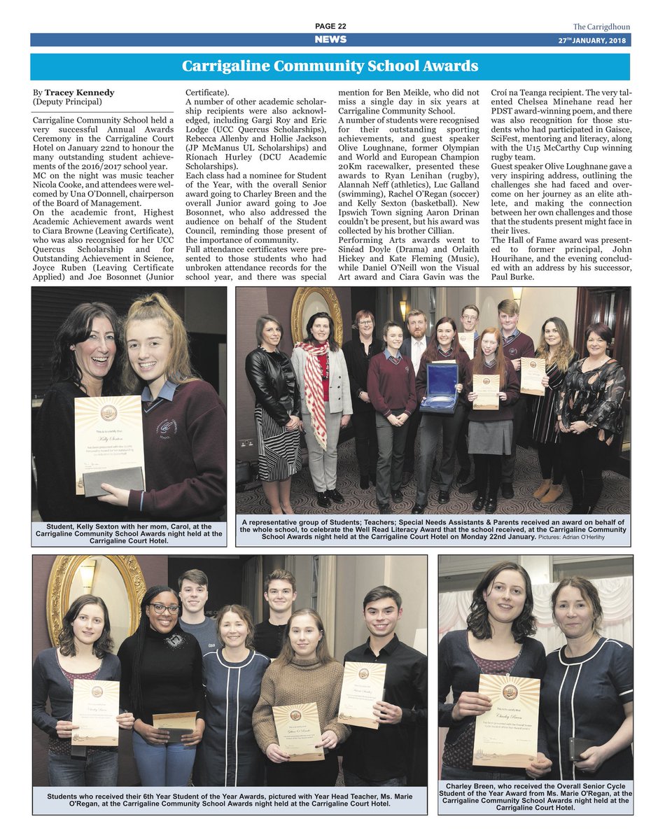 Carrigaline CS (@ccs_info) on Twitter photo Thanks to <a href="/Carrigdhounnews/">Carrigdhoun Newpaper</a> for the fantastic coverage of our annual awards ceremony this week! #CCS Thanks to <a href="/Carrigdhounnews/">Carrigdhoun Newpaper</a> for the fantastic coverage of our annual awards ceremony this week! #CCS
