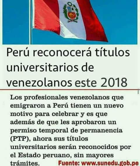 Beisbologo's tweet photo. El gobierno peruano aprobaría los títulos universitarios venezolanos (explicación y referencia en la imagen) https://t.co/6oQCr6fMhu
