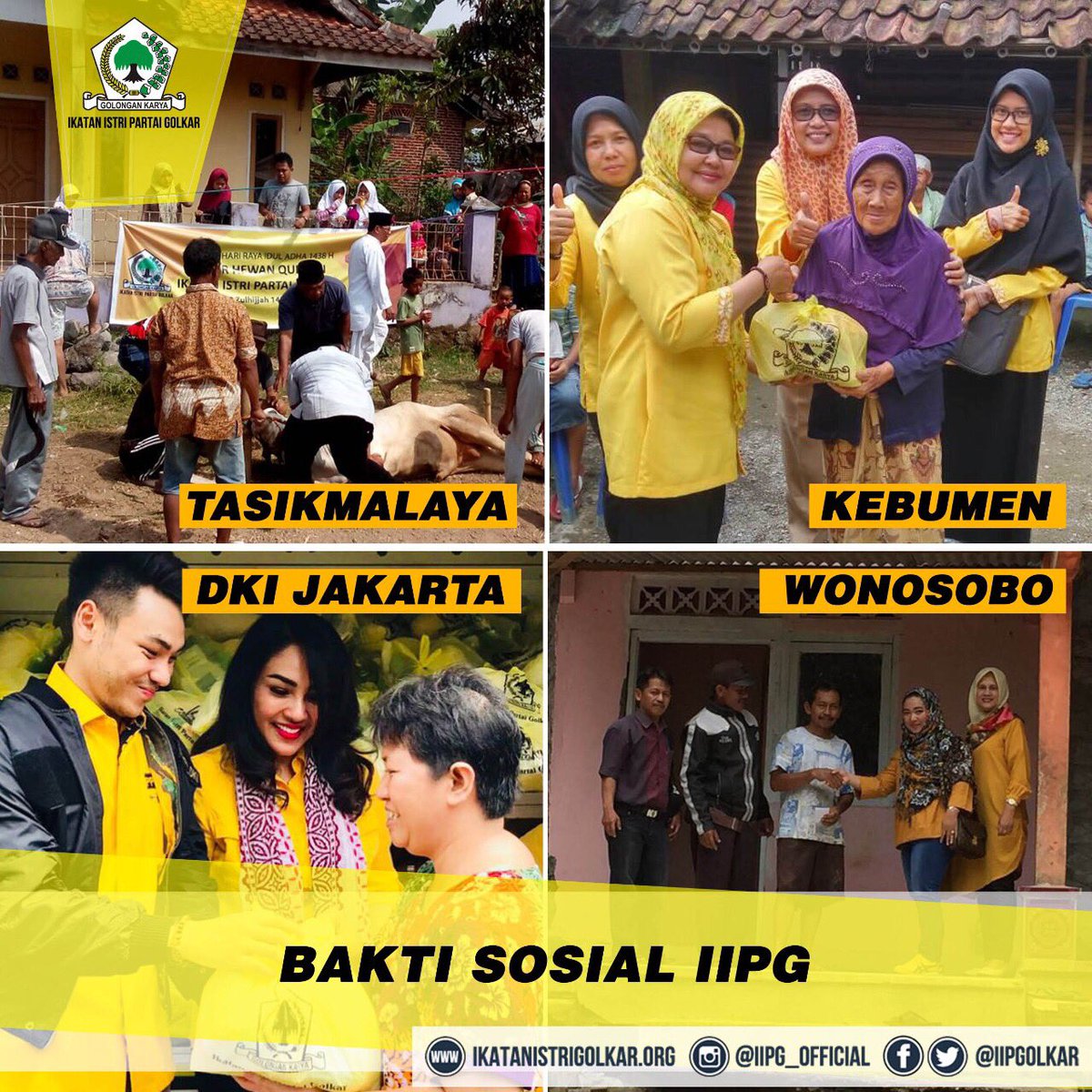 iipgolkar's tweet photo. Bantuan dari Ikatan Istri Partai Golkar kepada masyarakat Indonesia di berbagai daerah disalurkan melalui kegiatan bakti sosial.
#iipg #iipgolkar #programiipg #baksosiipg #bantuan #masyarakat https://t.co/Y02KcsBVJU
