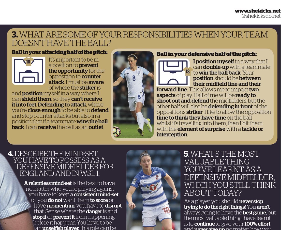 SheKickedJenON's tweet photo. PICK UP A MAG AT THE MATCH 📰: Going to the big @ReadingFCWomen v @ArsenalWFC @FAWSL game on Sunday? You can buy #SK45 (NEW issue just out) there & read @jade_moore20's top #PbyP Defensive Midfielder advice + a big @DanielleDonk Q&A + LOTS more! #magsatthematch https://t.co/7xmNFfASNt