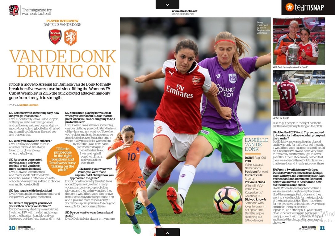 SheKickedJenON's tweet photo. PICK UP A MAG AT THE MATCH 📰: Going to the big @ReadingFCWomen v @ArsenalWFC @FAWSL game on Sunday? You can buy #SK45 (NEW issue just out) there & read @jade_moore20's top #PbyP Defensive Midfielder advice + a big @DanielleDonk Q&A + LOTS more! #magsatthematch https://t.co/7xmNFfASNt