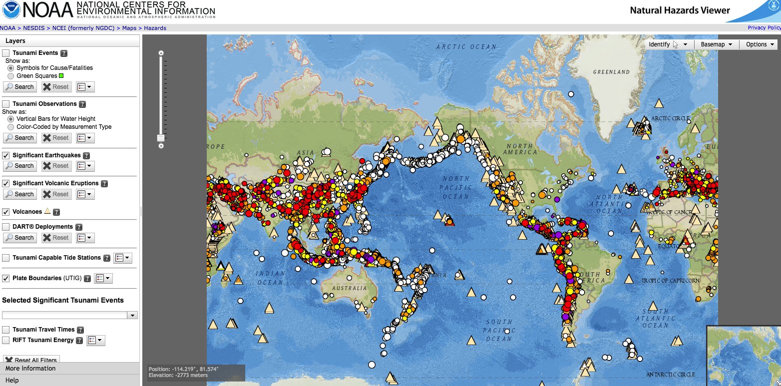Noaa Natural Hazards Viewer Dr Janine Krippner On Twitter: "Want To Play Around With A Map Of  Significant Volcanic Eruptions, Earthquakes And Tsunamis? Check This Out By  @Noaa And See How The Ring Of Fire Is