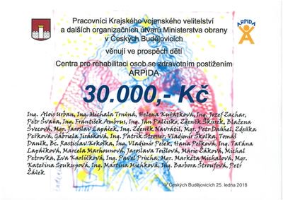 ObranaTweetuje's tweet photo. Ředitel Krajského vojenského velitelství v Českých Budějovicích plk. Alois Urban předal finanční dar a symbolický šek ve výši 30 tisíc Kč zdejšímu centru pro rehabilitaci osob se zdravotním postižením Arpida #armadadetem #armadacr #charita #arpida
https://t.co/H0JRqTc8uk https://t.co/CF1NclrpPE