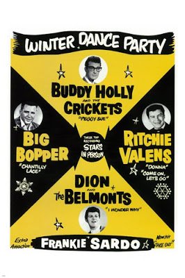 A couple daye before Buddy Holly died in a plane crash he was here in Duluth for the Winter Dance Party tour. #Dylan was there.  Journalist Jim Heffernan was also there, and talks about that night here pioneerproductions.blogspot.com/2018/01/rememb…