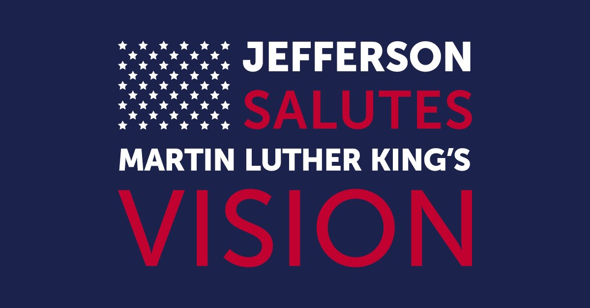 Daughter of Dr. MLK Jr., <a href="/BerniceKing/">Be A King</a> is speaking at Connelly auditorium momentarily. Follow along with us for live updates. #JeffersonMLK