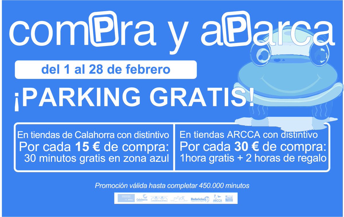 RAQUELMORAL1's tweet photo. Del 1 al 28 #febrero con las compras en #calahorra consigue minutos gratis para aparcar zona azul y #arcca @aytocalahorra @lariojaorg https://t.co/TZKUmXFjpC