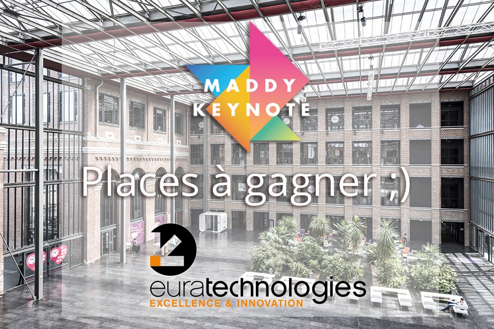 RDV jeudi prochain pour le sommet de l’innovation <a href="/bymaddyness/">Maddyness</a> : la <a href="/MaddyKeynote/">Maddy Keynote IA</a> 2018.
pour l’occasion, #EuraTechnologies, écosystème #tech &amp; #incubateur de #startups vous fait gagner 3 places !!! 
RT &amp; like ce post pour tenter de faire partie des 3 heureux gagnants. 😃