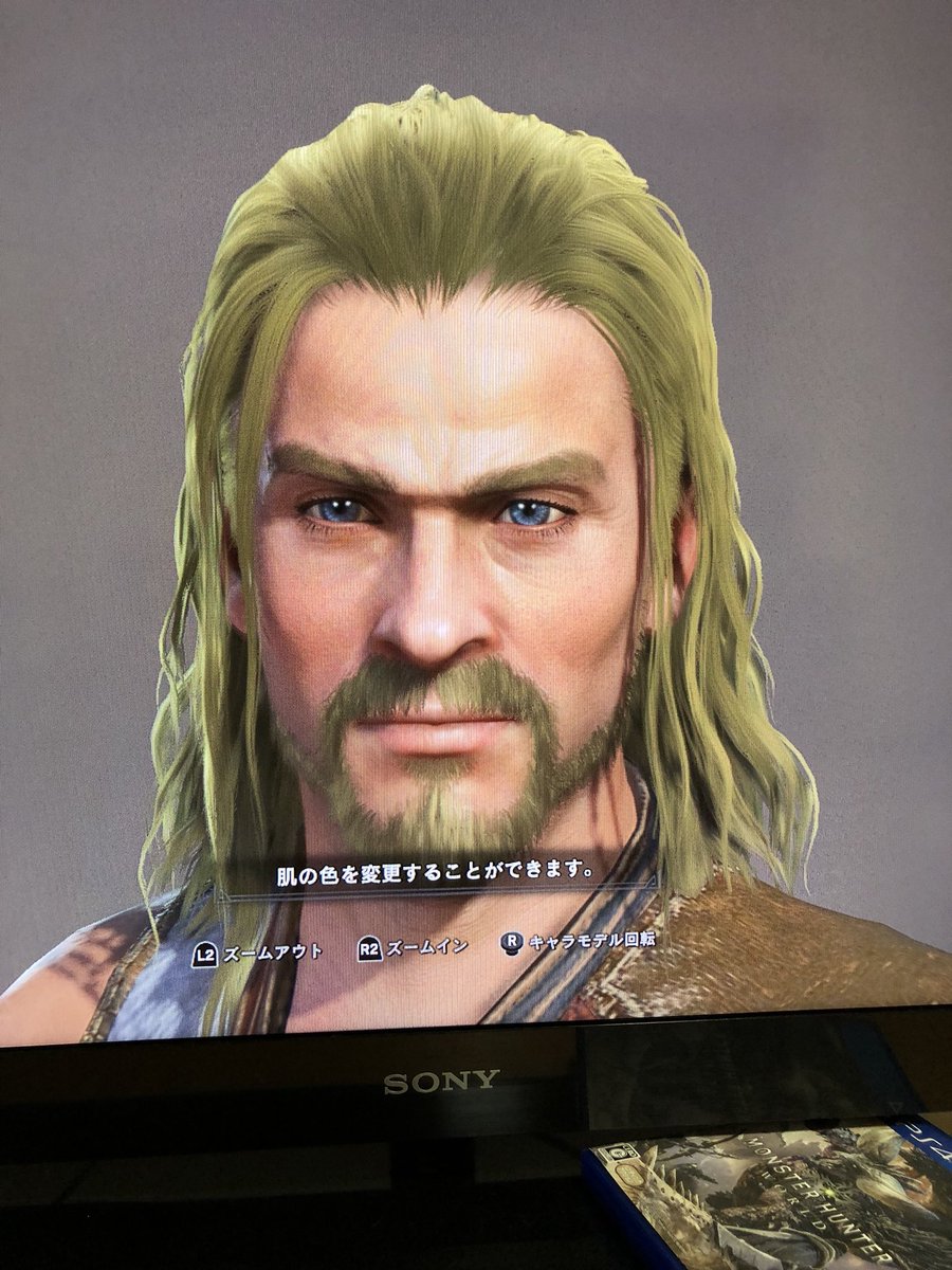 金丸侑樹 モンハンキャラできた 微妙やけどマイティ ソーっぽく頑張った笑 モンスターハンターワールド キャラメイク