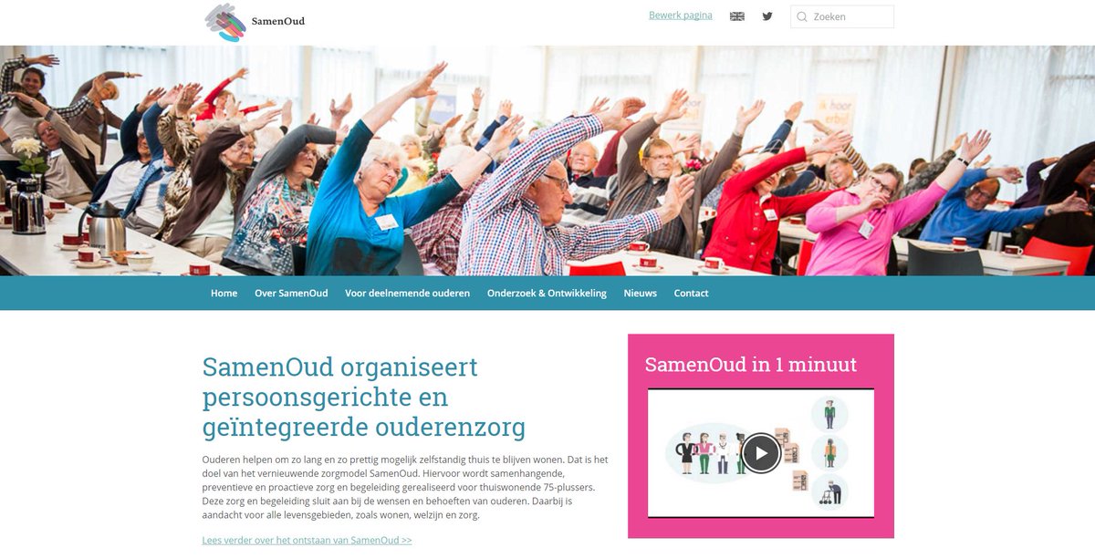 Niks te doen dit weekend? Kijk eens op onze nieuwe website! Alles wat u wilt weten over persoonsgerichte en geïntegreerde zorg voor thuiswonende ouderen vindt u op samenoud.nl #trots #ouderenzorg #wetenschap