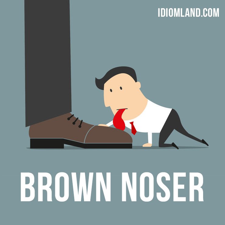 slangcards's tweet image. Hi guys! 😀 Our #slang word of the day is ”Brown noser“, which means “someone who pleases an important or powerful person in order to get a benefit“. 

Try our free app for learning slang: onelink.to/ewf6kr

#english #englishslang #brownnoser