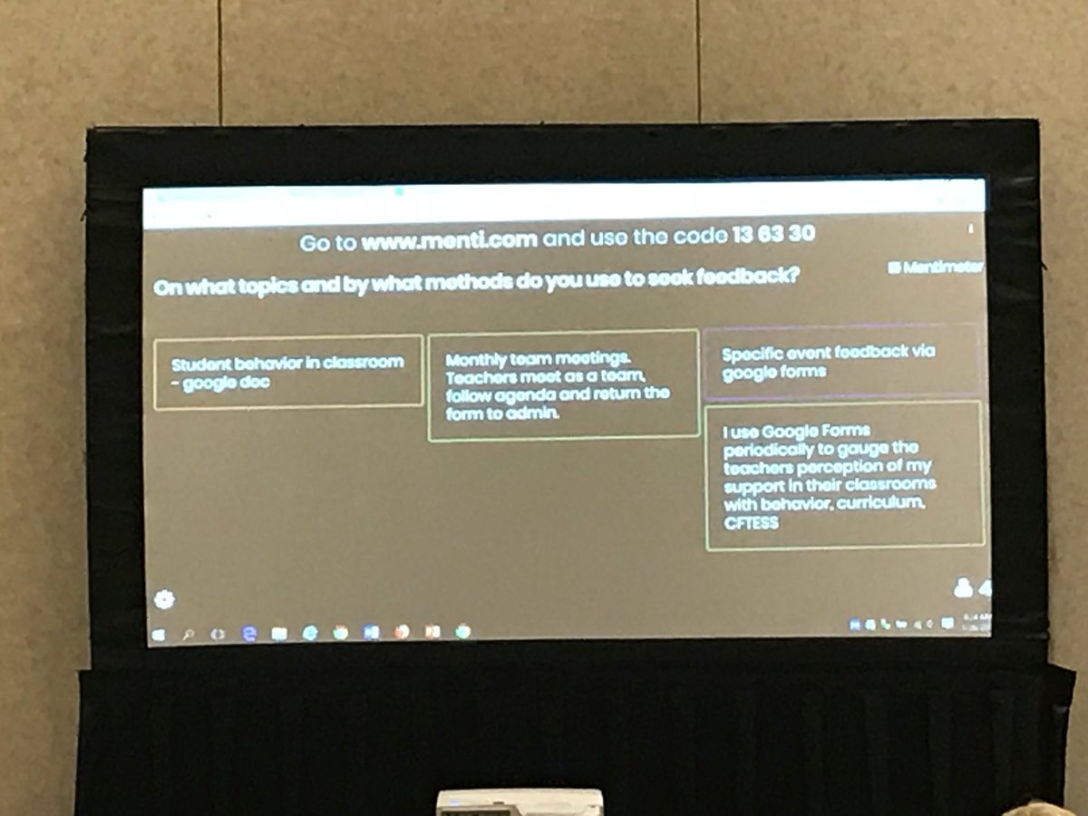 Using menti.com to share ideas for feedback at NAI...What great ideas from our new administrators! <a href="/CfisdNAI/">NAI</a> @CyFairStaffDev
