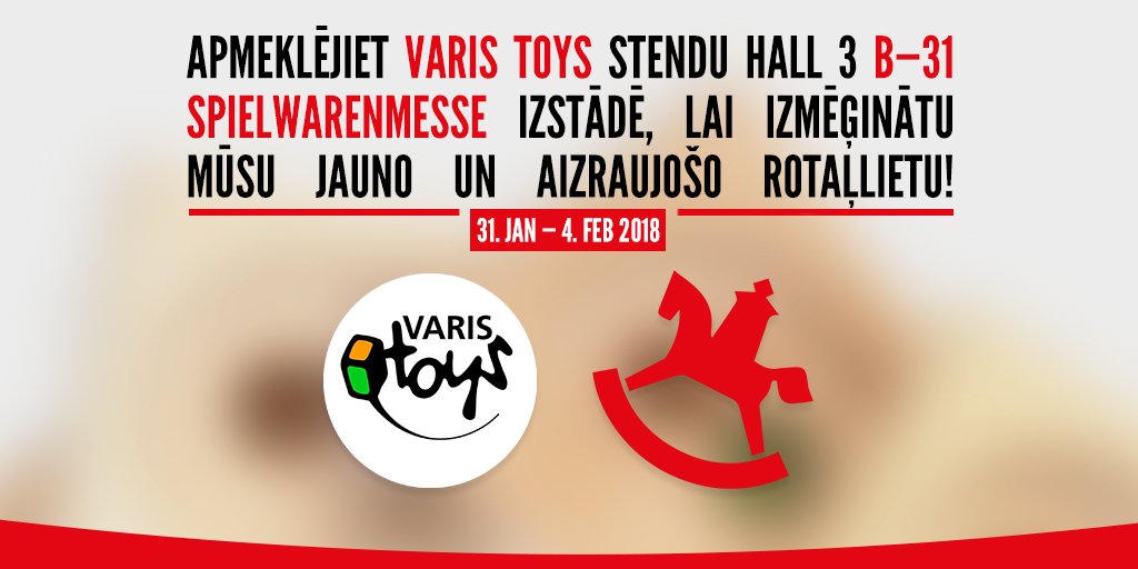 varistoys's tweet photo. Nākamajā nedēļā VARIS Toys piedalīsies @Spielwarenmesse . Tiekamies tur! #rotaļlietas #prieks https://t.co/0TxhA6vL4f